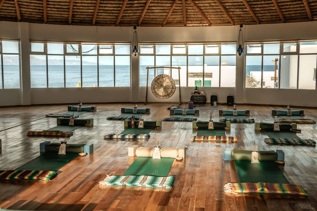 Yoga shala at Casa Tara overlooking the ocean